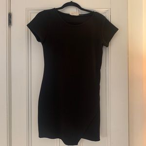 Asymmetrical Little Black T-Shirt Dress